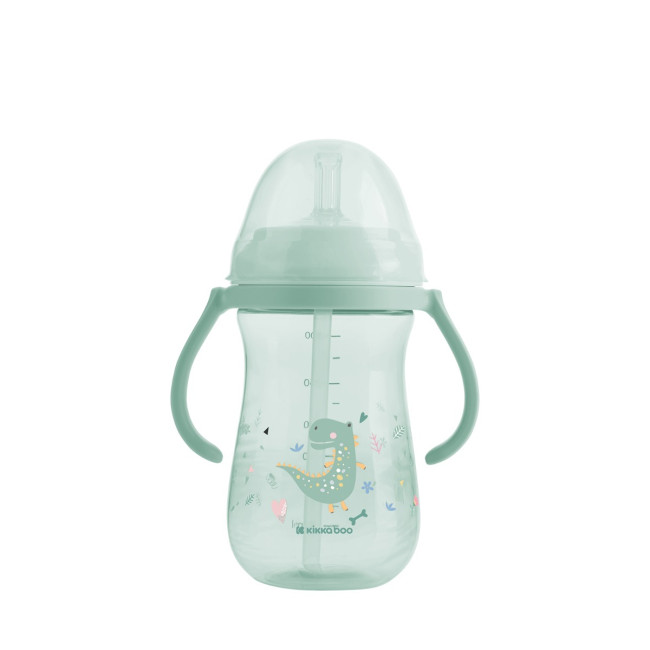 Kikka Boo PP Παιδικό Ποτήρι Με Καλαμάκι 300ml Dino World Mint